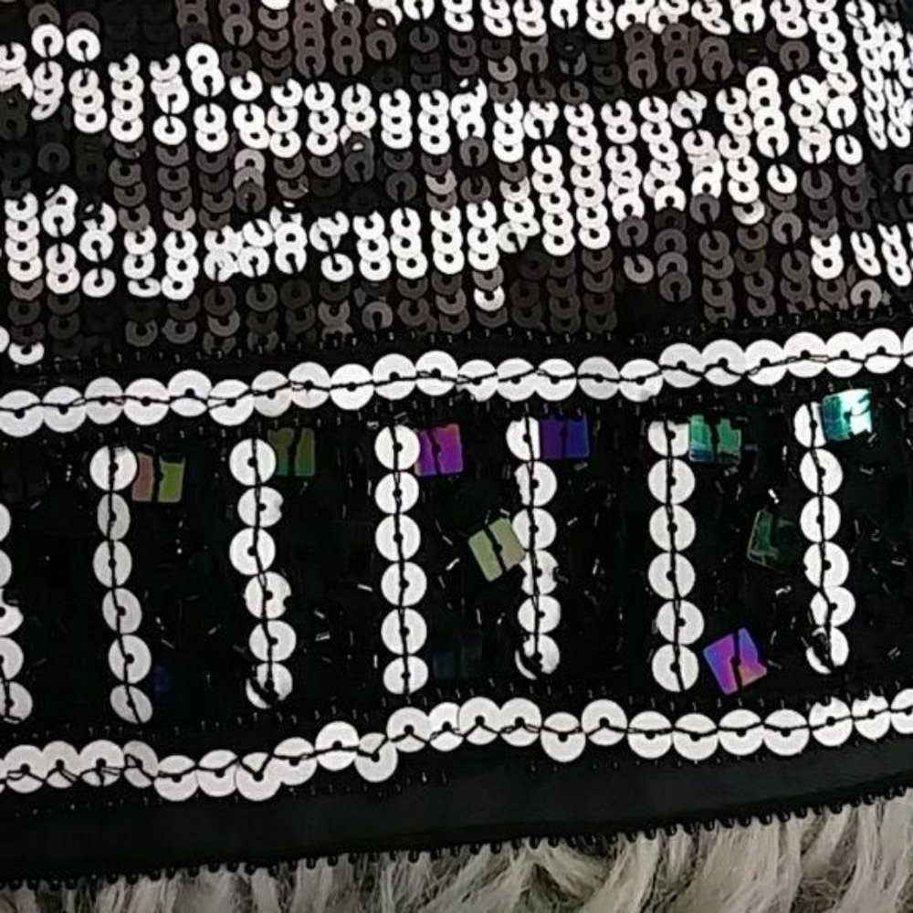 Twelev by Twelve Mini Skirt Zebra Sequins Small - Picture 4 of 4